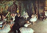 Edgar Degas Famous Paintings - Rehearsal on the Stage